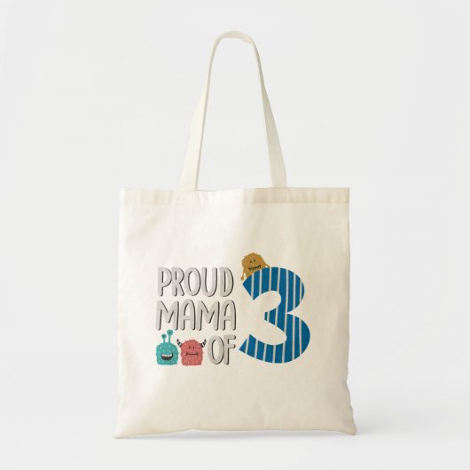 Tote Bag Fière maman des trois (Devant)