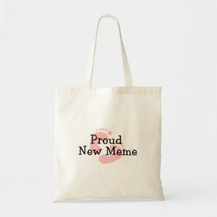 Tote Bag Fière Nouvelle Bébé Meme Empreintes de Pieds Fille
