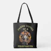 Tote Bag Fière Soeur d'un FireFighter imagination W (Dos)