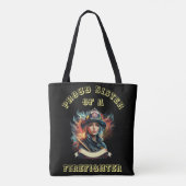 Tote Bag Fière Soeur d'un FireFighter imagination W (Dos)