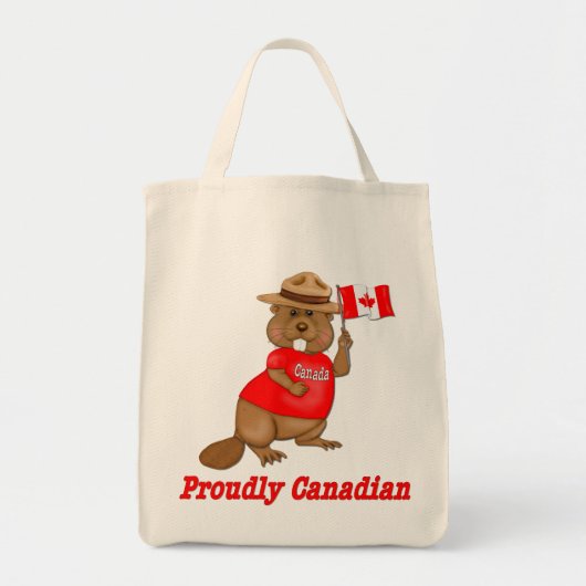 Tote Bag Fièrement le castor canadien (Devant)
