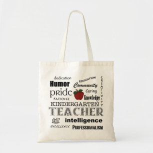 Tote Bag Fierté-Attributs d'institutrice gardienne+Apple