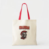 Tote Bag Fierté du guerrier - Casque spartiate avec Plume r (Devant)