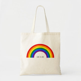 Tote Bag Fierté gay arc-en-ciel. L'amour est l'amour.
