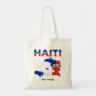 Tote Bag Fierté haïtienne Drapeau Haïti Carte Design Patrim