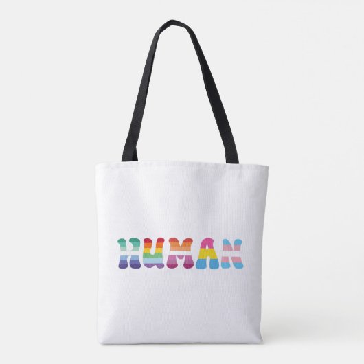 Tote Bag Fierté humaine couleurs arc-en-ciel gay trans pan (Dos)