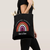 Tote Bag Fierté lesbienne célébrant la diversité L'amour es (De près)