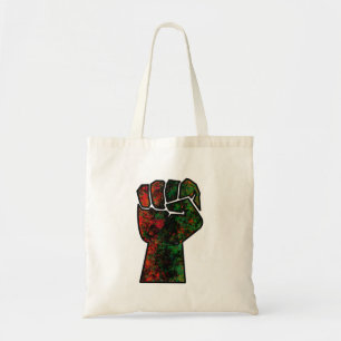 Tote Bag fierté noire drapeau rouge vert poing panafricain