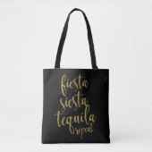 Tote Bag Fiesta Siesta Tequila Parties scintillant répétée  (Devant)