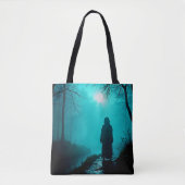 Tote Bag Figure de fantôme dans Haunted Woods Design (Devant)