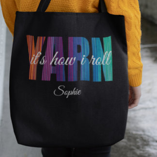 Tote Bag Fil C'est comment je roule Tricot personnalisé