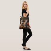 Tote Bag Fil Fox Terrier Puppy Automne Citrouille de plaisi (Sur le modèle)