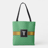 Tote Bag Filet, maille, ou Chainmail verte comme le motif (Dos)