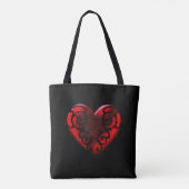 Tote Bag Filigree Goth Red Heart (Dos)