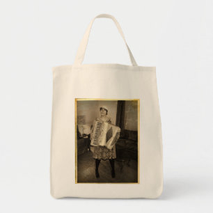 Tote Bag Fille à l'accordéon rétro