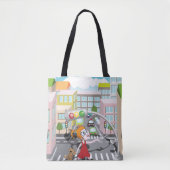 Tote Bag Fille À Un Traversée Piétonne (Devant)