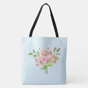 Tote Bag Fille Aquarelle Fleurs de ressort