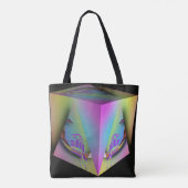 Tote Bag Fille assise dans un cube pyramidal (Dos)