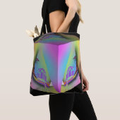 Tote Bag Fille assise dans un cube pyramidal (De près)
