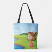 Tote Bag Fille Au Bord De La Rivière (Dos)