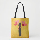 Tote Bag Fille avec ballons géant (Devant)