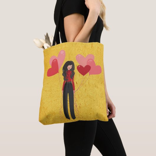 Tote Bag Fille avec ballons géant (De près)