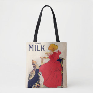 Tote Bag Fille avec chats, Poster vintage, Alexandre Steinl