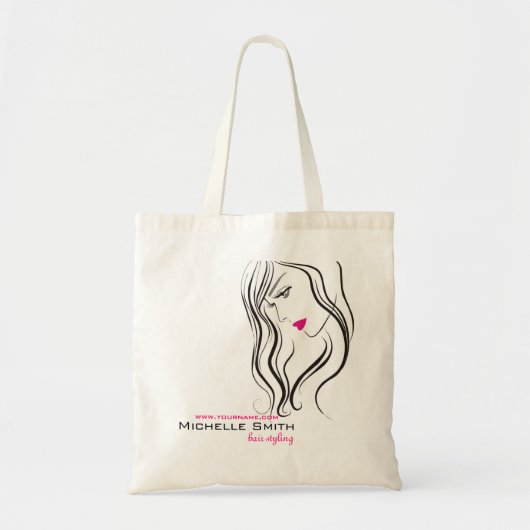 Tote Bag Fille avec cheveux ondulés Coiffure icône de marqu (Devant)