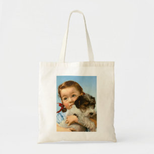 Tote Bag Fille avec chien