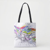 Tote Bag Fille avec des rêves dans ses cheveux Surreal imag (Devant)