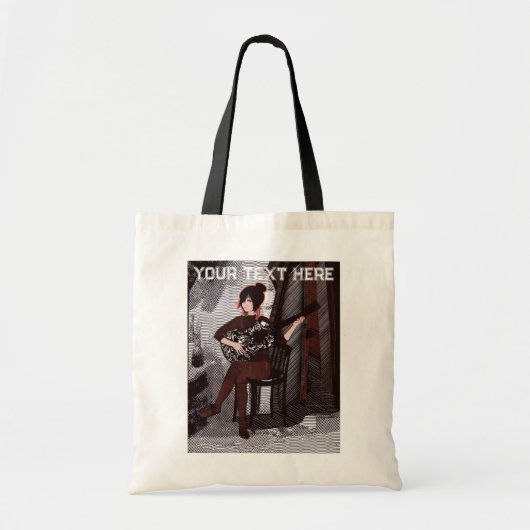 Tote Bag Fille avec guitare (Devant)