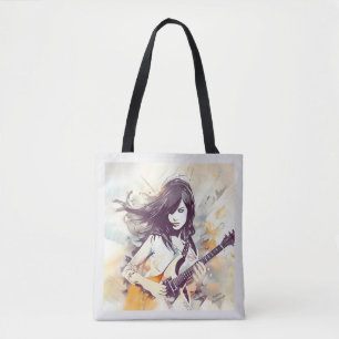 Tote Bag Fille avec musique rock vibes