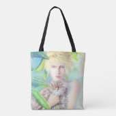 Tote Bag Fille avec un chat (Dos)