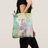 Tote Bag Fille avec un chat (De près)