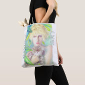 Tote Bag Fille avec un chat (De près)