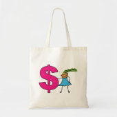 Tote Bag Fille Avec Un Panneau Dollar (Devant)