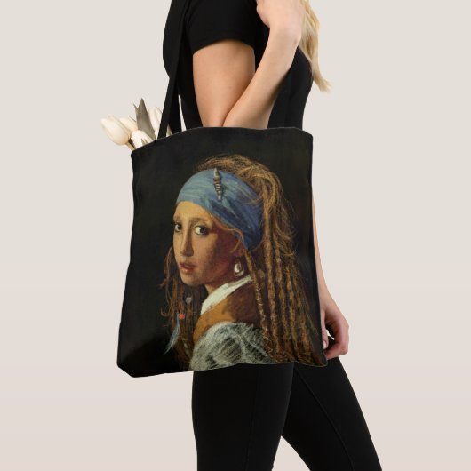Tote Bag Fille avec une parodie perle (De près)