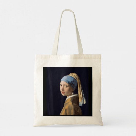 Tote Bag Fille avec une perle à oreille par Johannes Vermee (Dos)