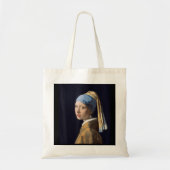 Tote Bag Fille avec une perle à oreille par Johannes Vermee (Devant)