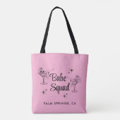 Tote Bag Fille Babe Squad Pink Bachelorette Party (Dos)