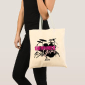 Tote Bag Fille batteur Prénom mignon pourpre Texte noir (Devant (produit))
