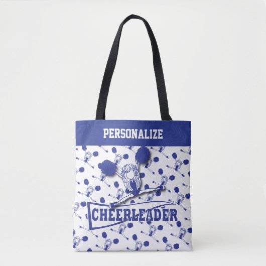 Tote Bag Fille bleu-foncé de pom-pom girl (Devant)