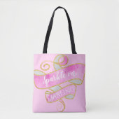 Tote Bag Fille Blush Parties scintillant Or Rose Étinceler, (Devant)