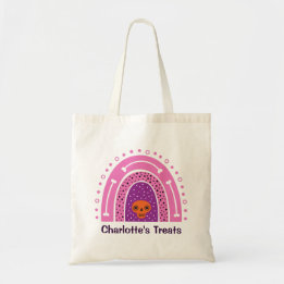 Tote Bag Fille Boho rose arc-en-ciel Halloween Trick ou tra