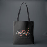 Tote Bag Fille Coral rose Élégant Nom de script Monogramme<br><div class="desc">Personnalisez votre beau Sac fourre-tout d'épicerie noir monogrammé tendance! Le texte ci-dessous peut être personnalisé à votre phrase préférée ou même votre nom complet ; vous pouvez également le supprimer si vous le souhaitez. Si vous avez besoin d'aide, veuillez nous le faire savoir à belytaliarecipes@gmail.com, et nous serons heureux de...</div>