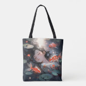 Tote Bag Fille d'anime de fantasy et carpes (Dos)