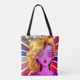 Tote Bag Fille dans Retro look Personnalisé