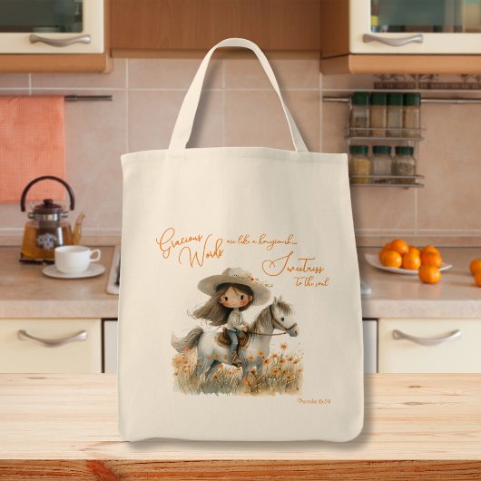 Tote Bag Fille de campagne sur le cheval Inspiration