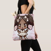 Tote Bag fille de dessin animé (De près)