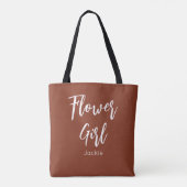 Tote Bag Fille de Fleurs Terre Cuite Marron Mariage (Dos)